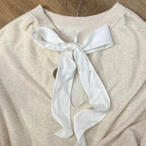 Aerie Tie-Back Bow Sweatshirt | Oatmeal Cream